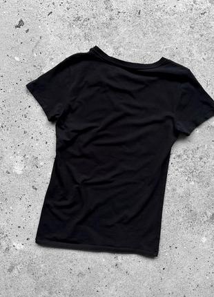 Tommy hilfiger women’s black classic t-shirt жіноча, чорна, однотонна футболка5 фото