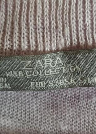 Льняная футболка топ цветочный принт zara collection /5487/4 фото