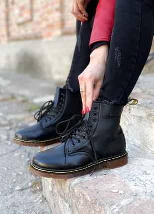 Зимние ботинки с мехом dr.martens в коже /осень/зима/весна😍7 фото