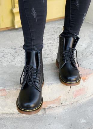 Зимние ботинки с мехом dr.martens в коже /осень/зима/весна😍9 фото