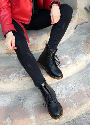 Зимние ботинки с мехом dr.martens в коже /осень/зима/весна😍10 фото