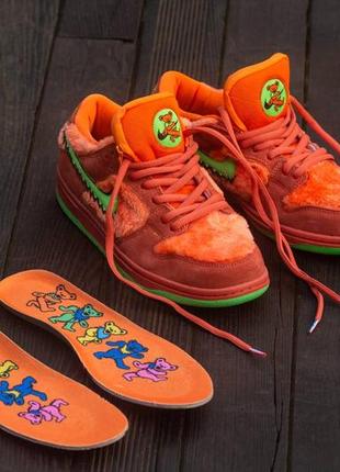 Кроссовки nike sb dunk low grateful dead bears orange5 фото