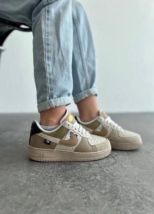 Новинка ▪︎ женские, стильные кроссовки nike air force 1 low tan bling