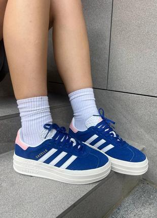 Adidas gazelle масивні блакитні кеди кросівочки висока платформа весна літо осінь массивные голубые синие кеды кроссовки высокая подошва8 фото