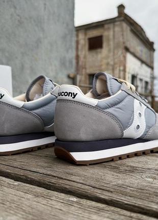 Мужские оригинальные кроссовки saucony jazz original 2044-664s grey white серые7 фото