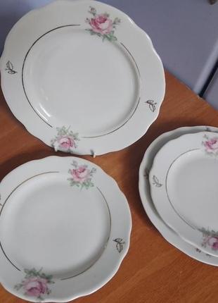 Тарілки з позолотою міськиця, вінтаж,70х років 20 століття