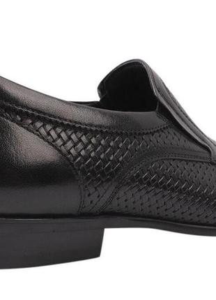 Туфлі чоловічі з натуральної шкіри, на низькому ходу, колір чорний, basconi, 454 фото