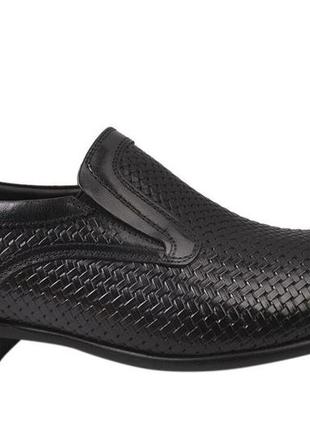 Туфлі чоловічі з натуральної шкіри, на низькому ходу, колір чорний, basconi, 453 фото