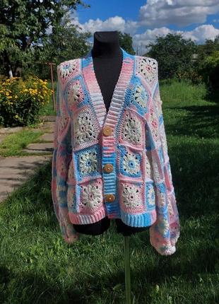 Кардиган "бабусин квадрат"