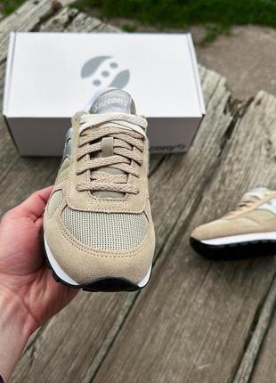 Женские оригинальные кроссовки saucony shadow original 1108-809s tan silver бежевый с серебряным5 фото