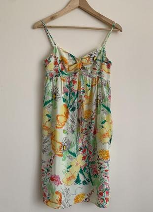 Coast дорогий бренд натуральний шовк 100% квітковий принт. сарафан плаття сукня літня на бретельках