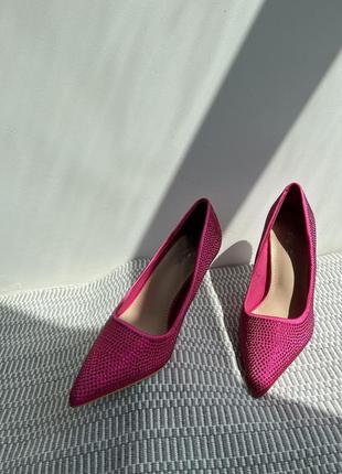Рожеві туфлі лодочки в стилі барбі розовые туфли лодочки4 фото