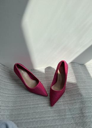 Рожеві туфлі лодочки в стилі барбі розовые туфли лодочки6 фото