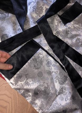 Двусторонний атласный халат кимоно5 фото