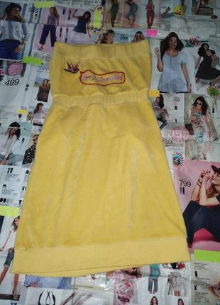 Платье открытое плюшевое желтое " free", s, 80% коттон+ терилен.2 фото