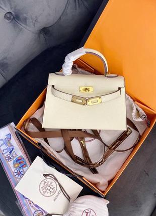 Роскошная кожаная брендовая сумка в стиле hermes mini kelly