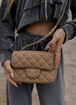 Сумка в стиле chanel 1.55 brown