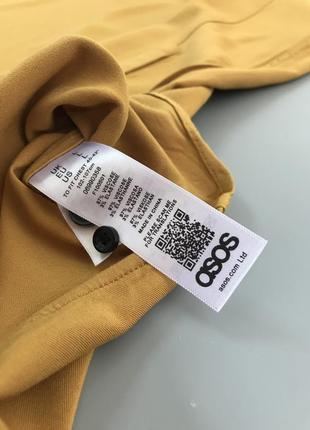 Стильная горчичная рубашка asos из вискозы, легкая, летняя, лето, стрейчевая,...