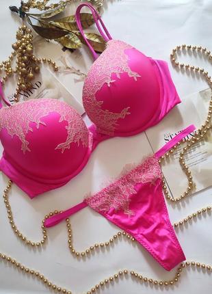 Комплект білизни victoria's secret original 36d 80d 80c стрінги1 фото