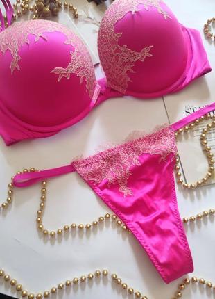 Комплект білизни victoria's secret original 36d 80d 80c стрінги2 фото