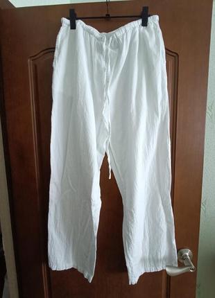 Брюки, белые брюки, повседневные брюки1 фото