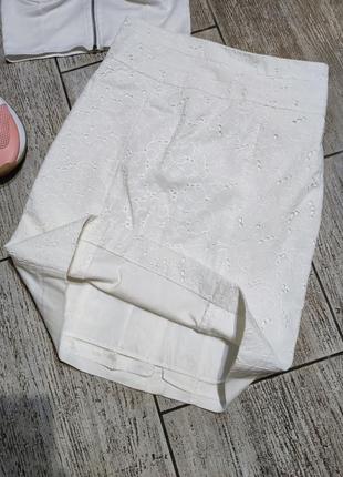 Спідниця юбка вышивка вышиванка украинский стиль белая карандаш футляр прямой крой миди посадка2 фото