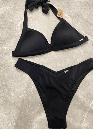 Купальник victoria’s secret чёрный пуш ап плавки бразильяно виктория сикрет купальник
