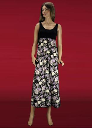 Новое длинное хлопковое платье "annie greenabelle" с цветочным принтом. размер uk8.5 фото