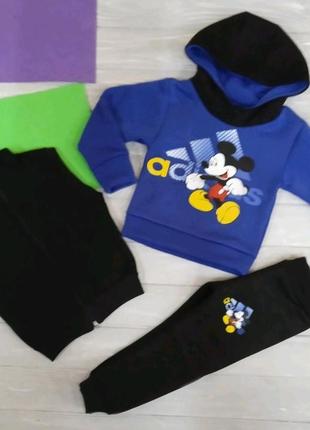 Новинка🔥 теплий костюм трійка 🔥міккі адідас. ціна залежить від розміру