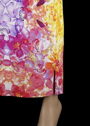 .брендовое длинное трикотажное платье-майка "v by very" с орхидеями. размер uk12.5 фото