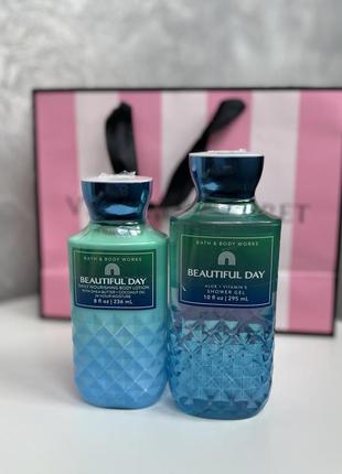 Набор парфюмированный гель для душа и лосьон для тела bath and body works beautiful day оригинал