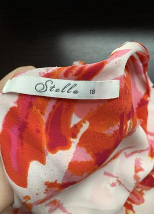 Блуза белая с оранжевым батал королевский stella5 фото