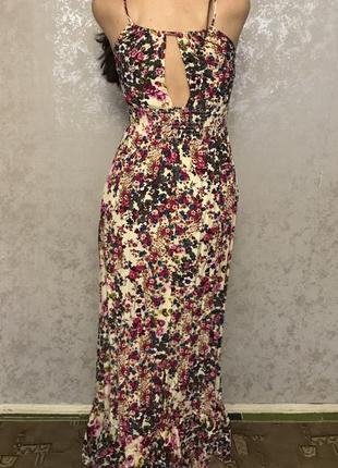 Красивый сарафан платье в пол в цветы