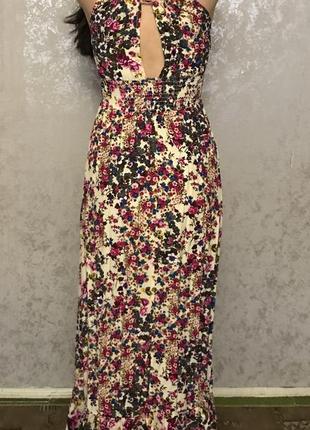 Красивый сарафан платье в пол в цветы