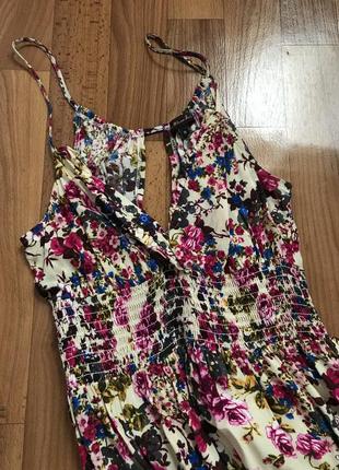 Красивый сарафан платье в пол в цветы