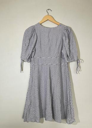 Нове плаття в горошок h&m р. l (40) сарафан в горох з пишними рукавами5 фото