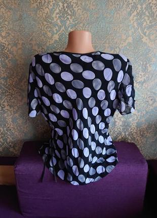 Красивая женская блуза в горох большой размер батал 50 /52 блузка футболка3 фото