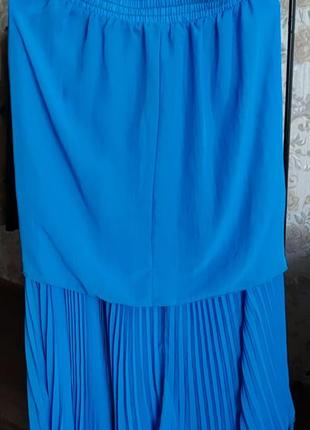 Качественная длинная юбка плиссе цвета неба 💙 есть незаметные нюансы2 фото