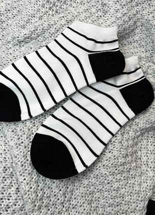 Носки женские белые низкие one size (37-40) носки в полоску
