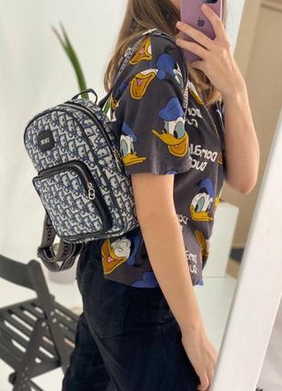 Рюкзак в стиле dior / dior backpack blue / текстильный рюкзак9 фото