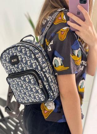 Рюкзак в стиле dior / dior backpack blue / текстильный рюкзак10 фото