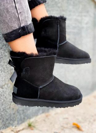 Ugg black stripe зимние сапожки угг с мехом овчины /осень/зима/весна😍