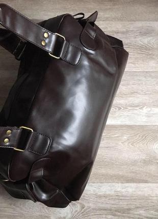 Мужская кожаная стильная коричневая сумка по низкой цене7 фото