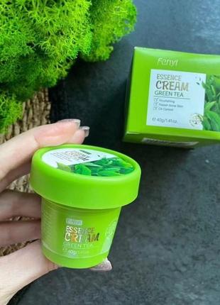 Крем-сироватка для обличчя з екстрактом зеленого чаю fenyi green tea essence cream, 40 грам