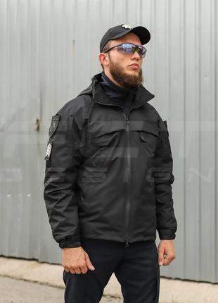 Куртка вітровка патрол водонепроникна для поліції з липучками на сітці3 фото