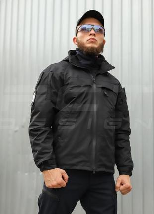 Куртка вітровка патрол водонепроникна для поліції з липучками на сітці