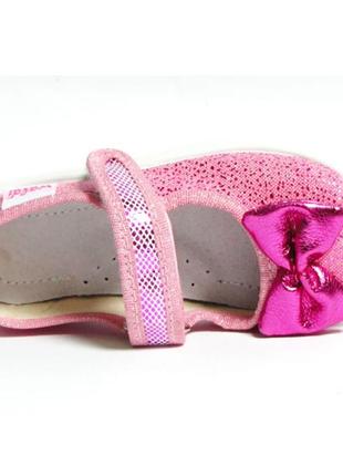 Тапочки капчики валди waldi алина бант ярко-розовый для сменки в садик девочке дивчинки8 фото