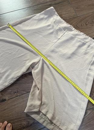 Довгі бежеві шорти легкі літні шорти вільного крою на резинці великий розмір шорти бермуди бежеві стильні шорти5 фото