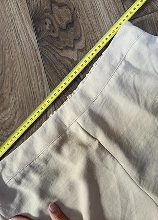 Довгі бежеві шорти легкі літні шорти вільного крою на резинці великий розмір шорти бермуди бежеві стильні шорти3 фото