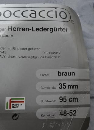 Подростковый пояс, ремень кожаный, фирменный boccaccio, италия, длина 95см2 фото